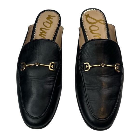 Sam Edelman Linnie Horsebit Mules 7.5  Black Leather Classic Academia Loafers - Picture 9 of 15